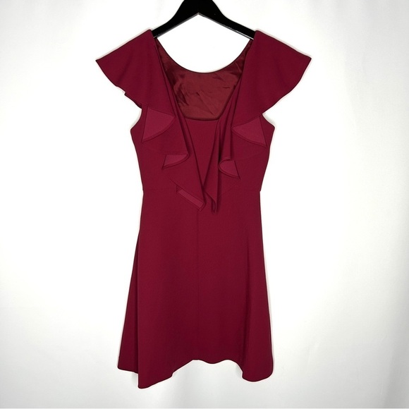 BCBGeneration Women's Purpleberry Ponte Flutter Sleeve Mini Dress Size 0 - Picture 2 of 11